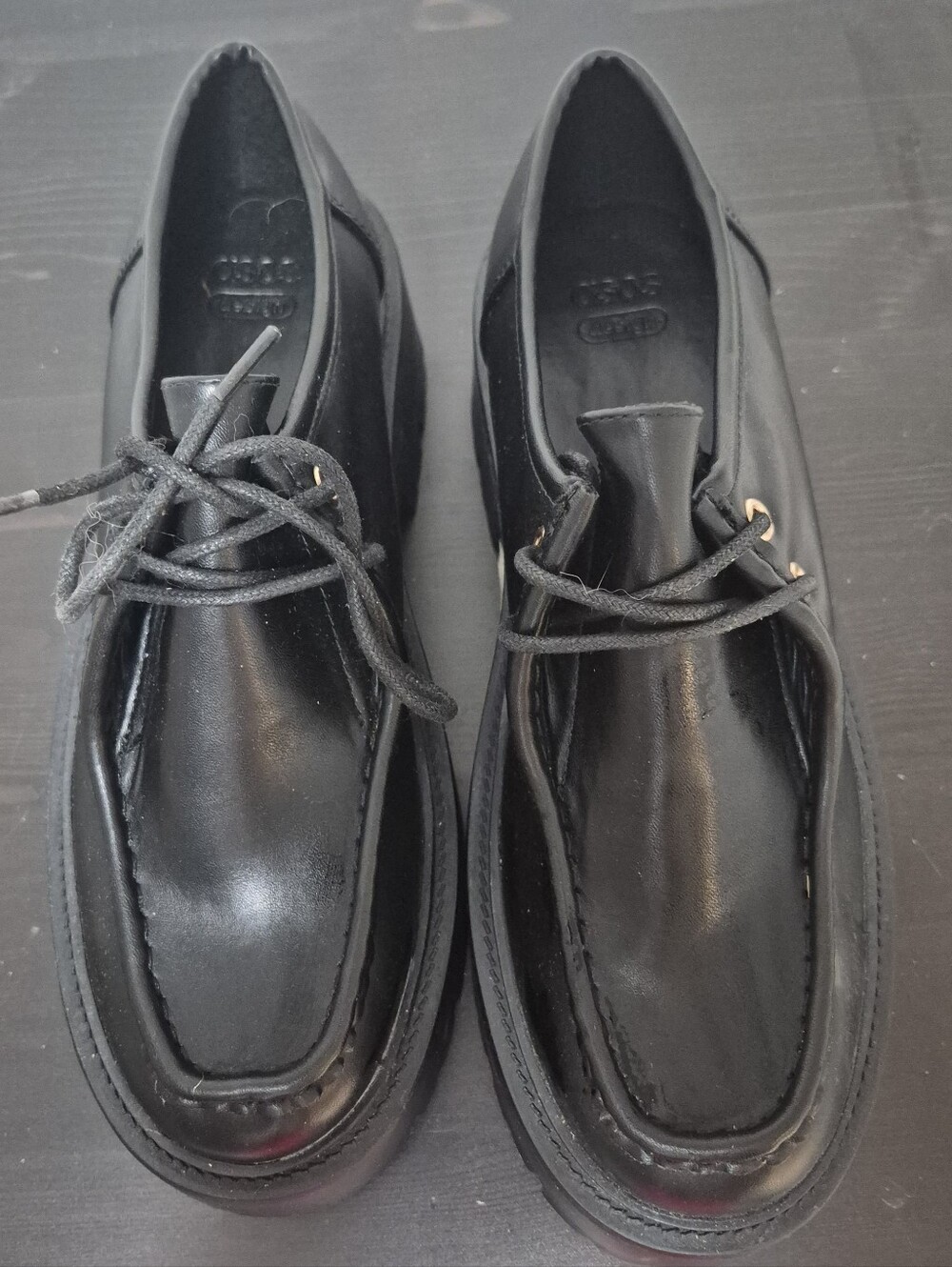 ASOS Black Patent Lace-Up Ankle Boots